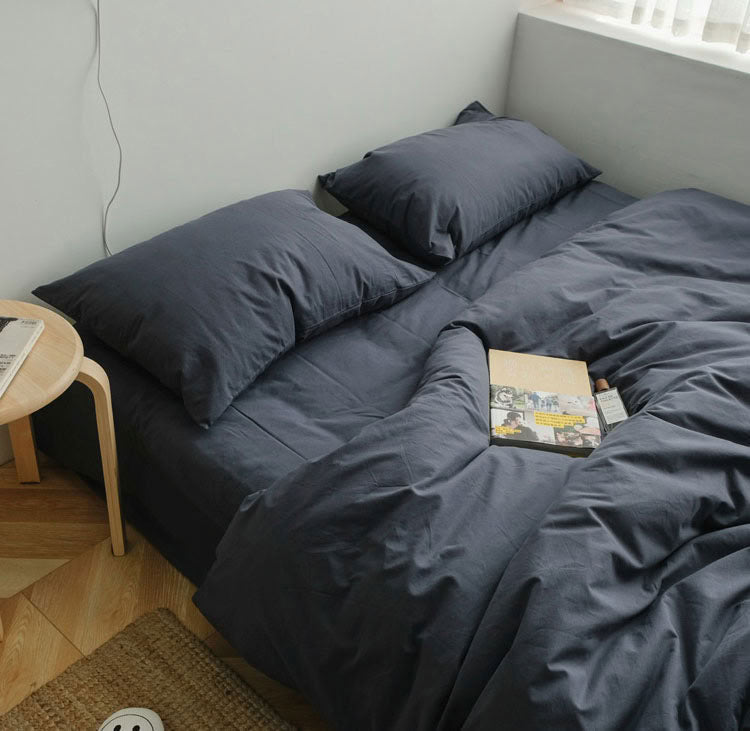 Solid Color Cotton Bedding Set