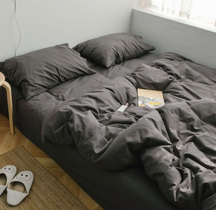 Solid Color Cotton Bedding Set