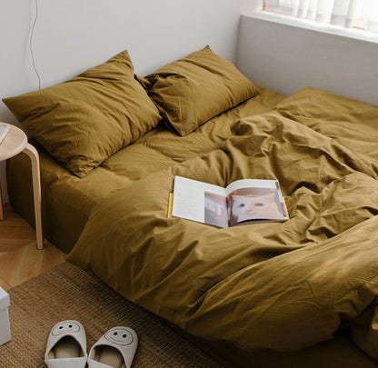 Solid Color Cotton Bedding Set