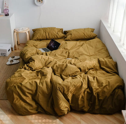 Solid Color Cotton Bedding Set