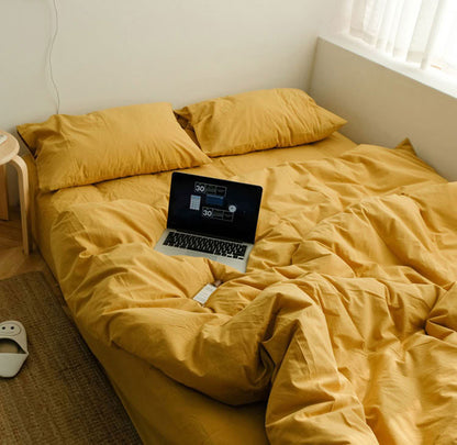 Solid Color Cotton Bedding Set