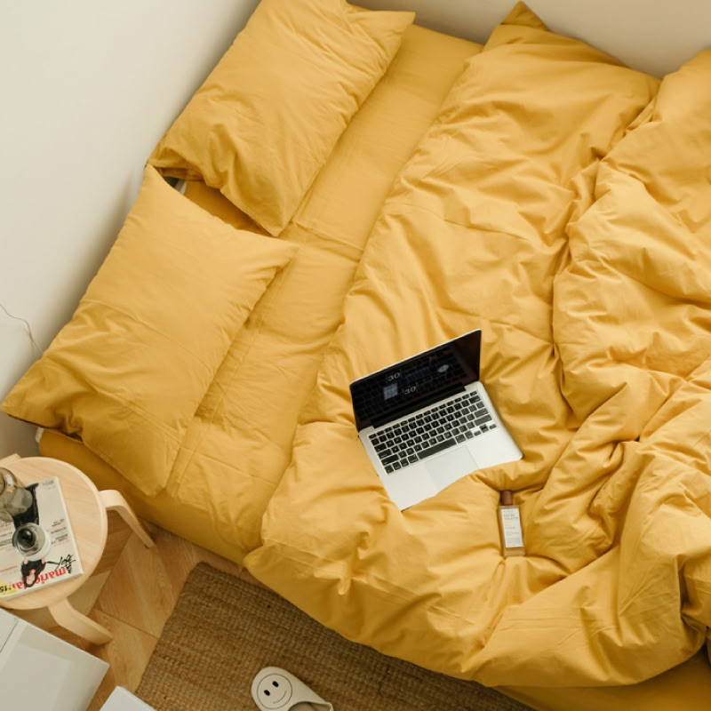 Solid Color Cotton Bedding Set