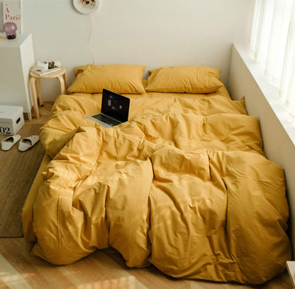 Solid Color Cotton Bedding Set