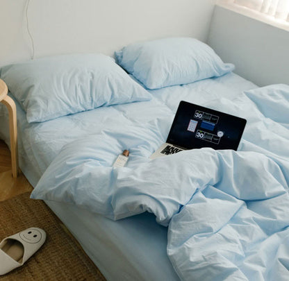 Solid Color Cotton Bedding Set