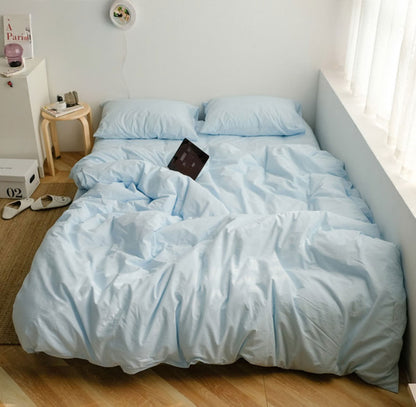 Solid Color Cotton Bedding Set