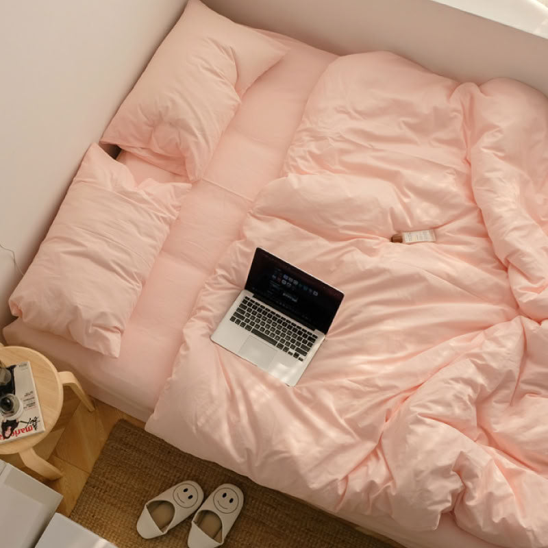Solid Color Cotton Bedding Set