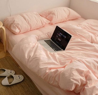 Solid Color Cotton Bedding Set