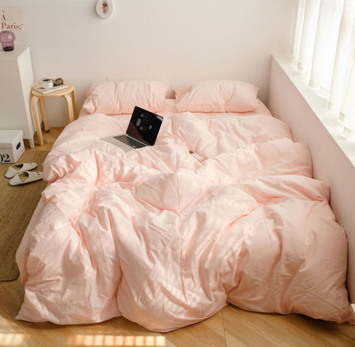 Solid Color Cotton Bedding Set
