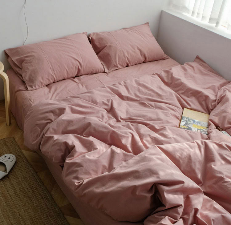 Solid Color Cotton Bedding Set