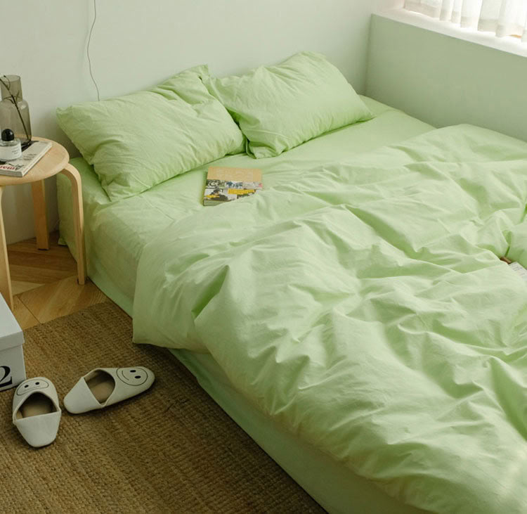 Solid Color Cotton Bedding Set