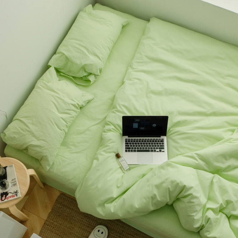 Solid Color Cotton Bedding Set