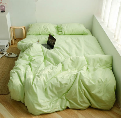 Solid Color Cotton Bedding Set