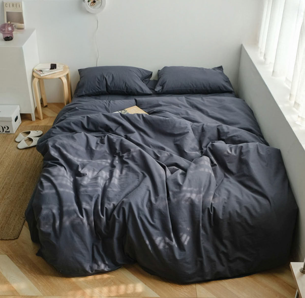 Solid Color Cotton Bedding Set