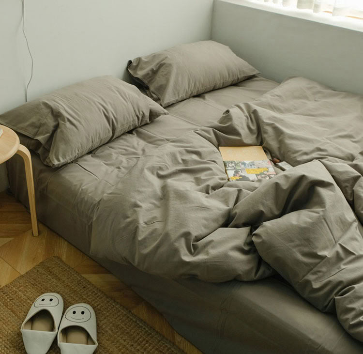 Solid Color Cotton Bedding Set