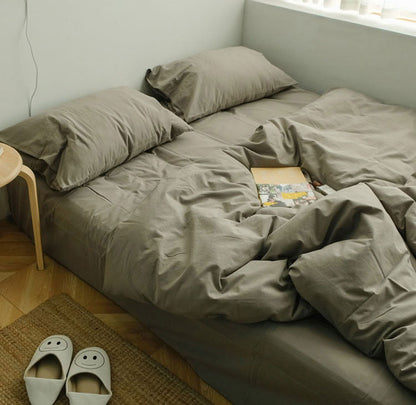 Solid Color Cotton Bedding Set