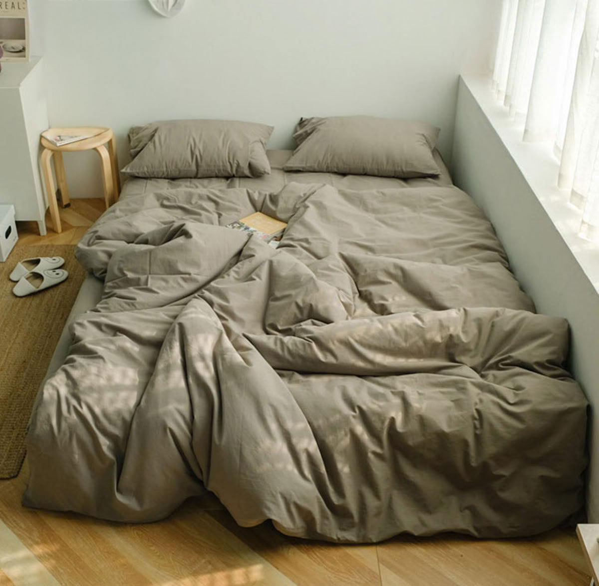 Solid Color Cotton Bedding Set