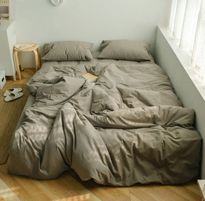 Solid Color Cotton Bedding Set