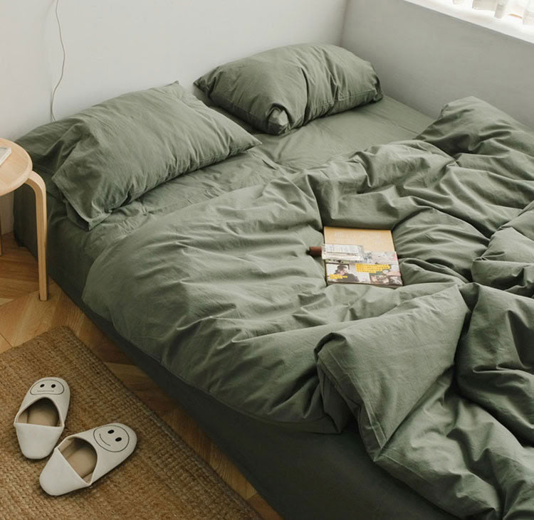 Solid Color Cotton Bedding Set