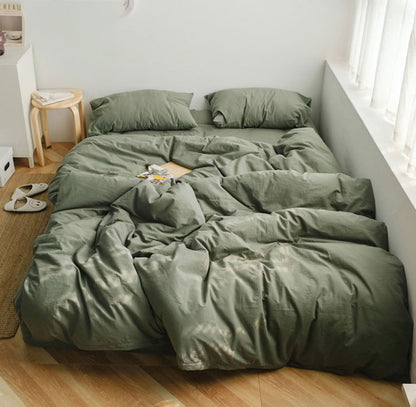 Solid Color Cotton Bedding Set