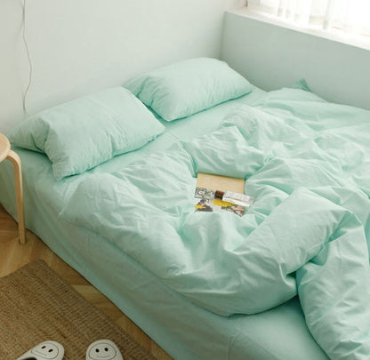 Solid Color Cotton Bedding Set