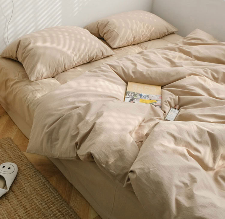 Solid Color Cotton Bedding Set
