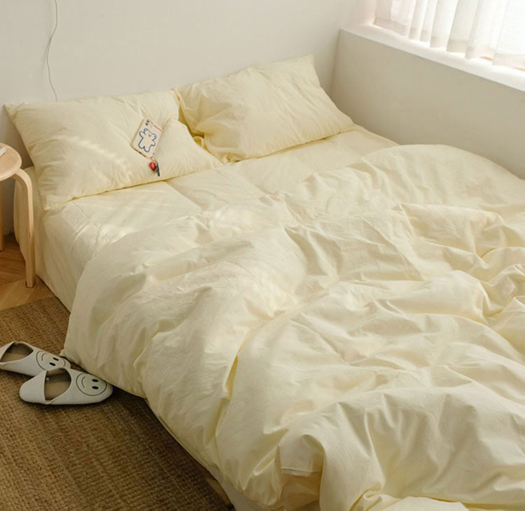 Solid Color Cotton Bedding Set