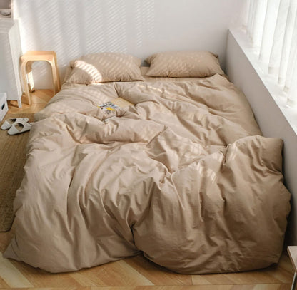 Solid Color Cotton Bedding Set
