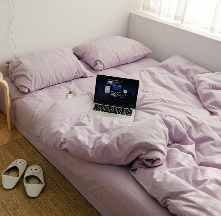 Solid Color Cotton Bedding Set