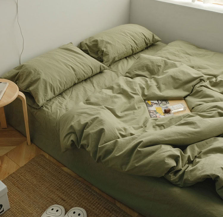 Solid Color Cotton Bedding Set