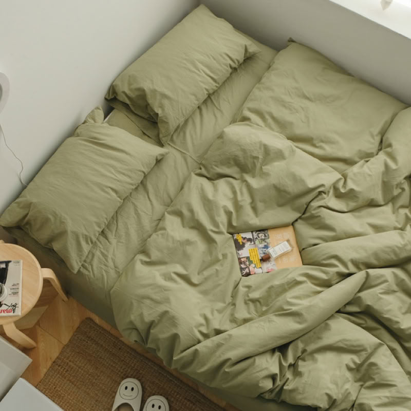 Solid Color Cotton Bedding Set