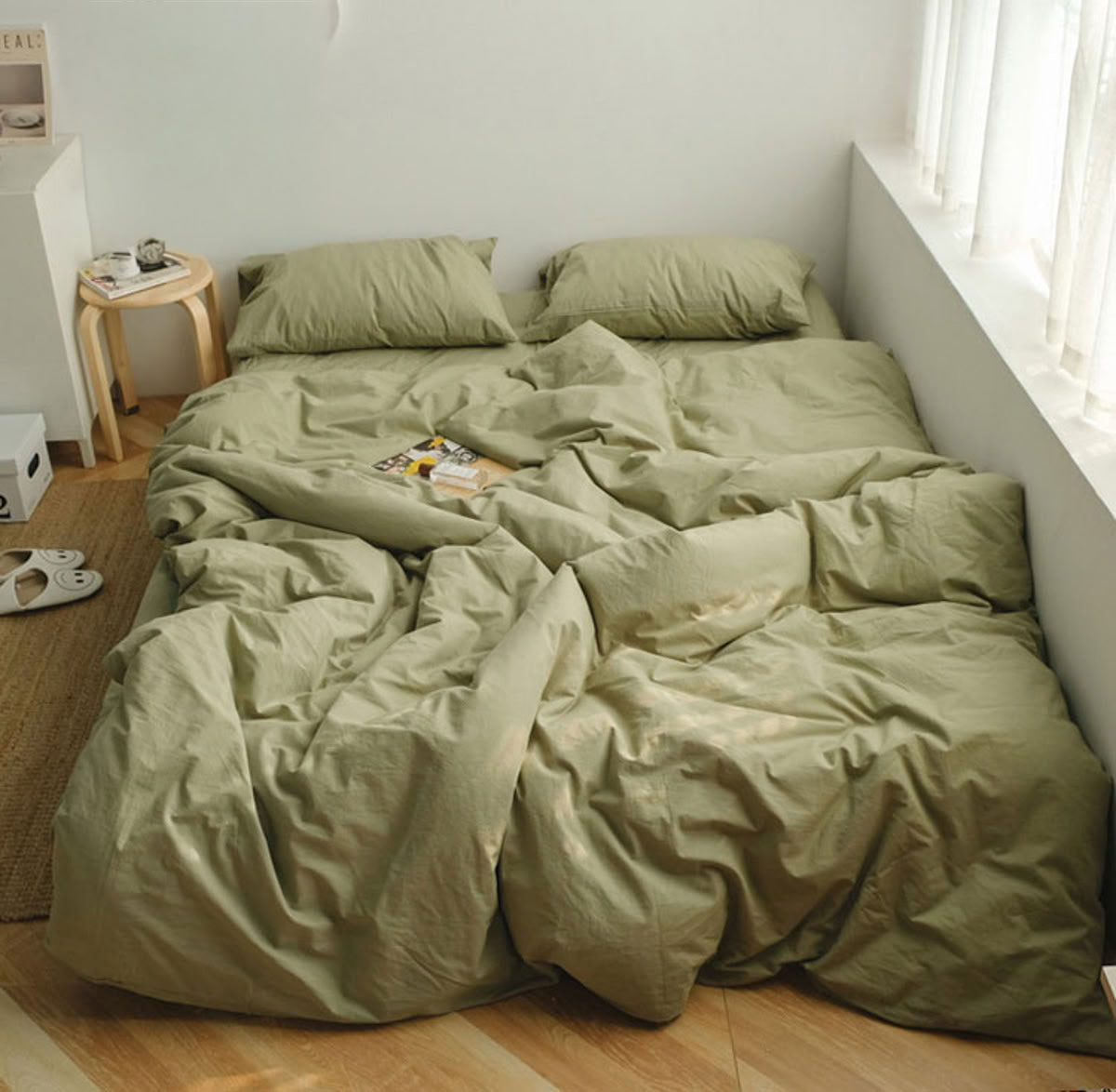 Solid Color Cotton Bedding Set