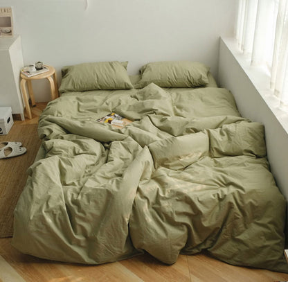 Solid Color Cotton Bedding Set