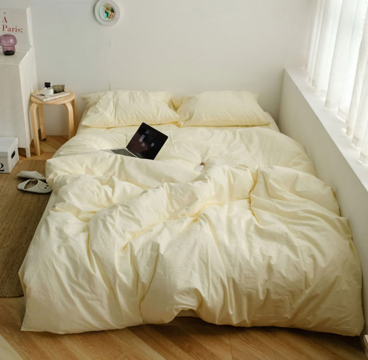 Solid Color Cotton Bedding Set