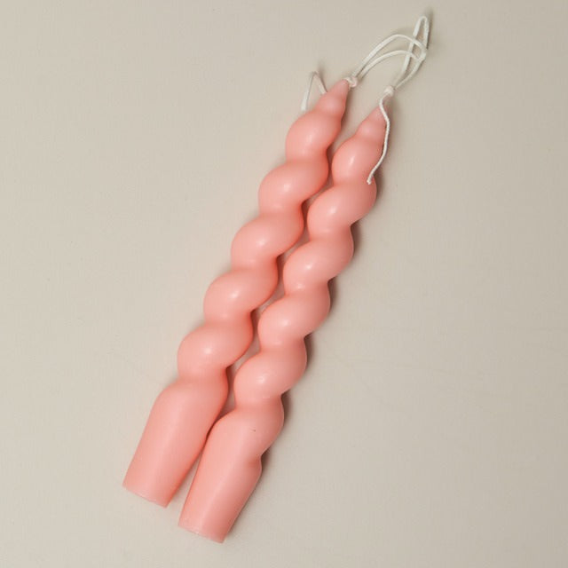 Spiral Twisted Pastel Candles (2 Pack) AESTHETIC_Danish Pastel spiral SUB CATEGORY_Desk Accessories swirled twisted