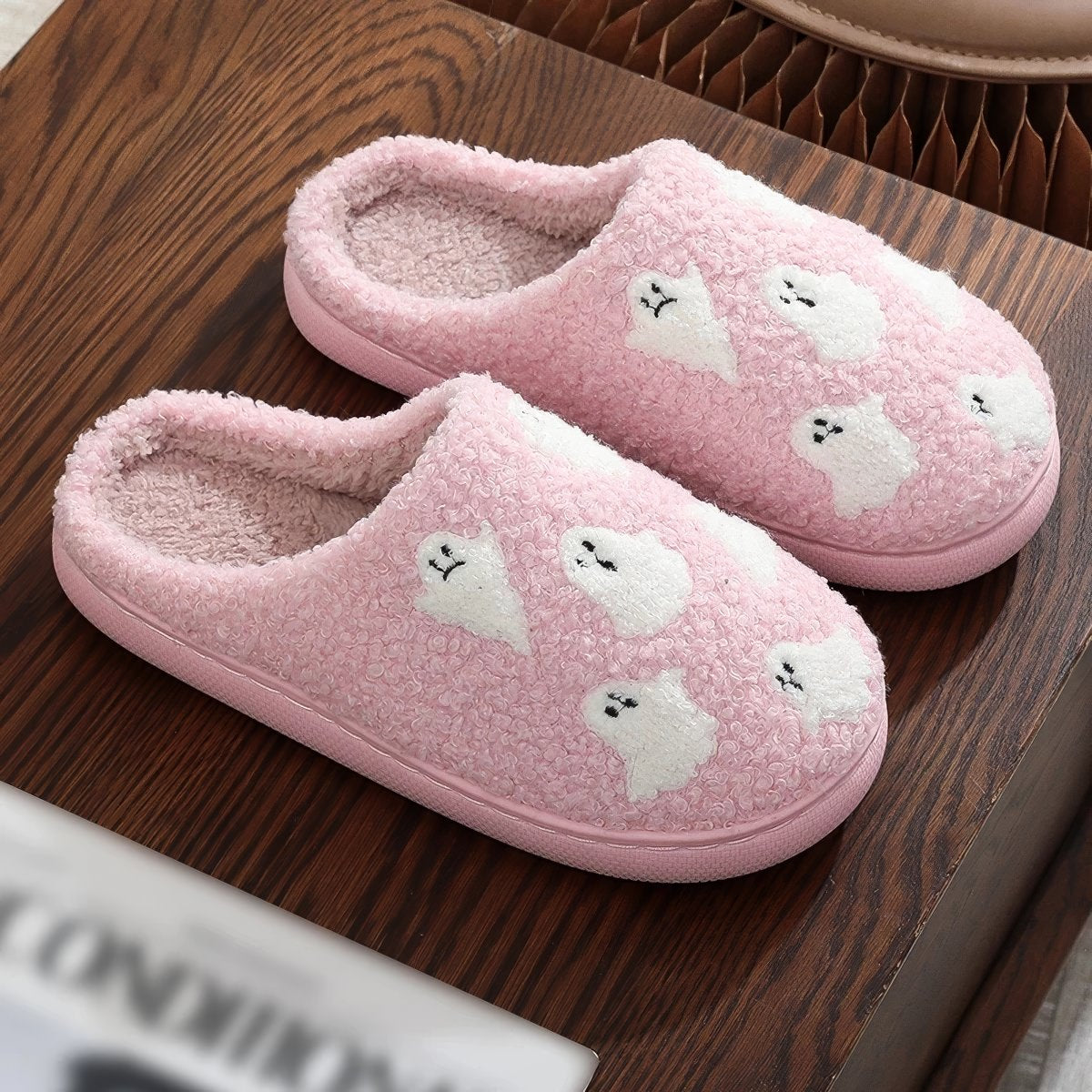 Spooky Ghost Soft Plush House Slippers