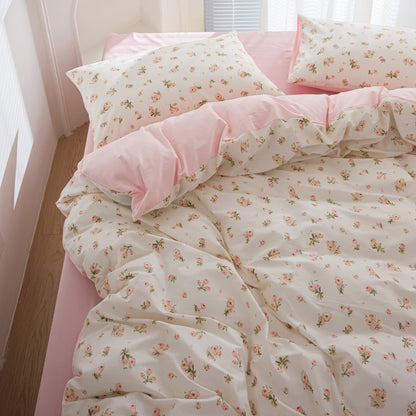 Spring Roses Pale Pink Bedding Set