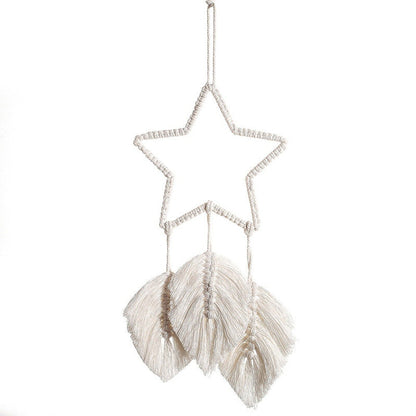 Star With Fringe Macrame Dreamcatcher AESTHETIC_Boho macrame hanging SUB CATEGORY_Wall Decor