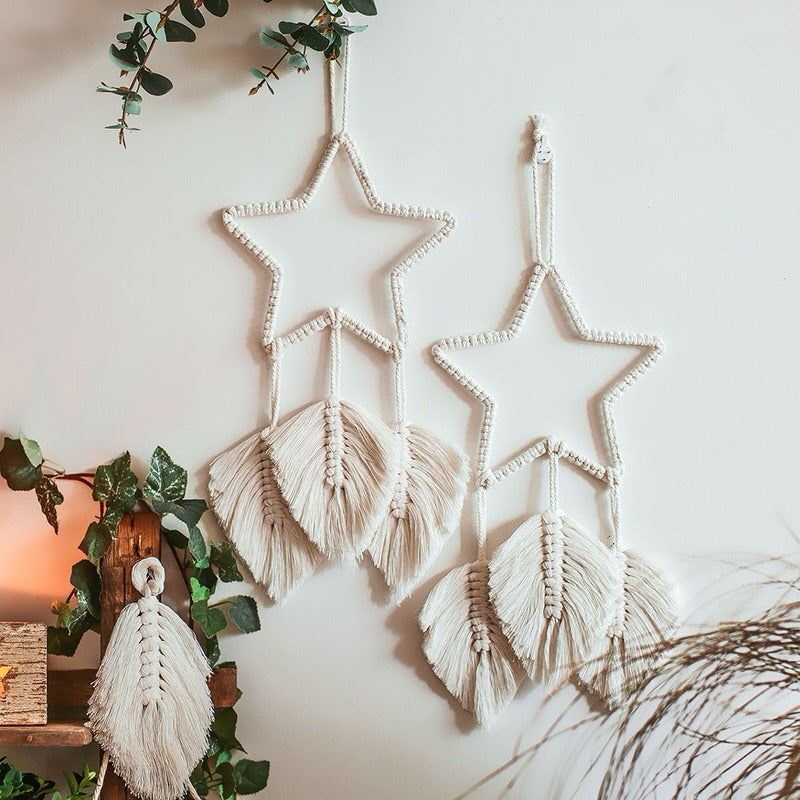 Star With Fringe Macrame Dreamcatcher AESTHETIC_Boho macrame hanging SUB CATEGORY_Wall Decor