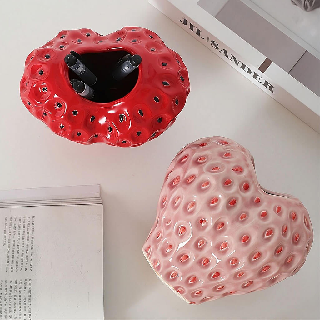 Strawberry Textured Ceramic Vase