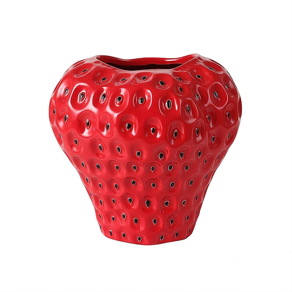 Strawberry Textured Ceramic Vase