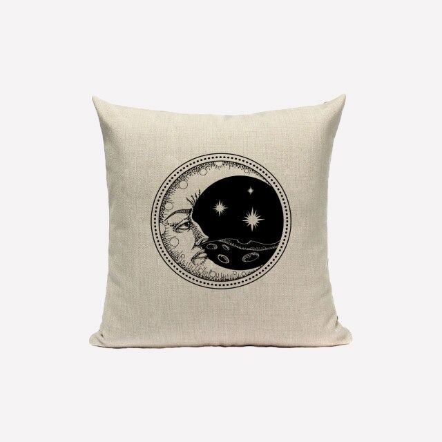 Monochrome Sun & Moon Cushion Covers astrological astrology boho SUB CATEGORY_Cushion Covers