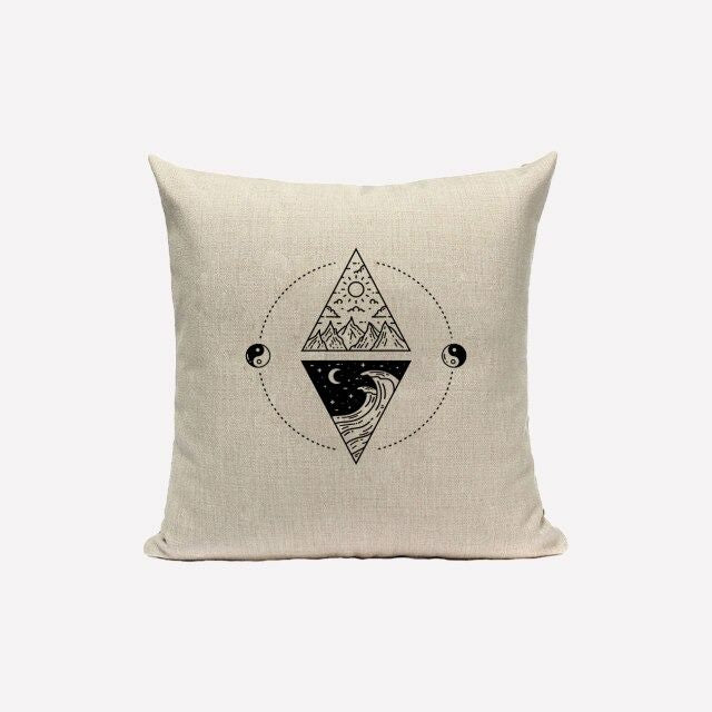 Monochrome Sun & Moon Cushion Covers astrological astrology boho SUB CATEGORY_Cushion Covers