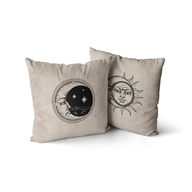 Monochrome Sun & Moon Cushion Covers astrological astrology boho SUB CATEGORY_Cushion Covers