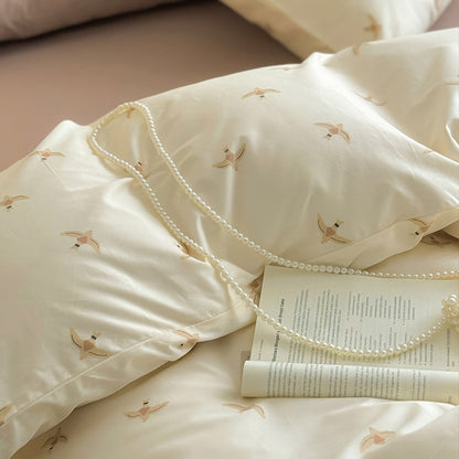 Bettwäscheset aus Baumwolle mit Schwalben-Vogel-Print