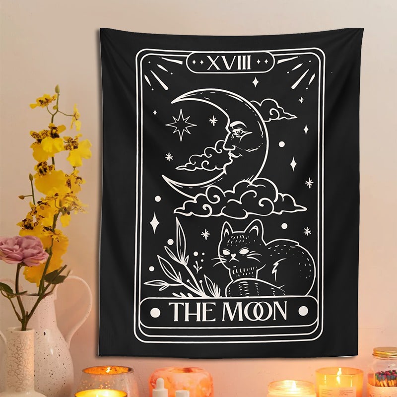 The Moon Cat Tarot Tapestry witch witchcore witchcraft witchy