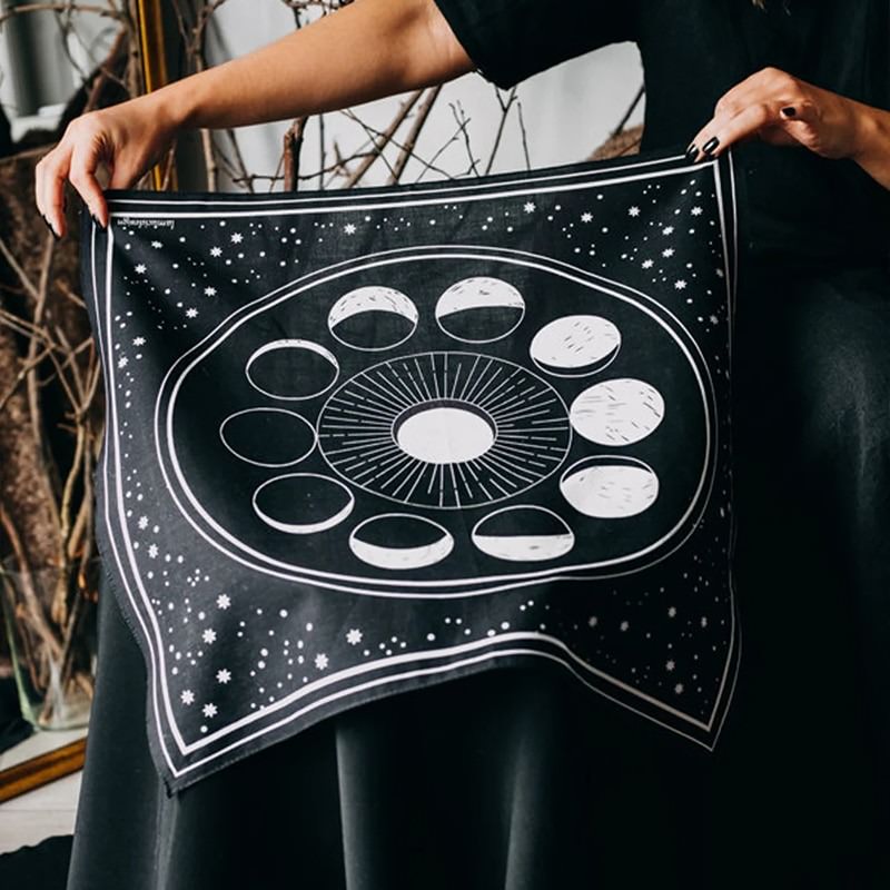 Tarot Moon Phases Altar Cloth AESTHETIC_Fairycore AESTHETIC_Mushroom SUB CATEGORY_Tapestries