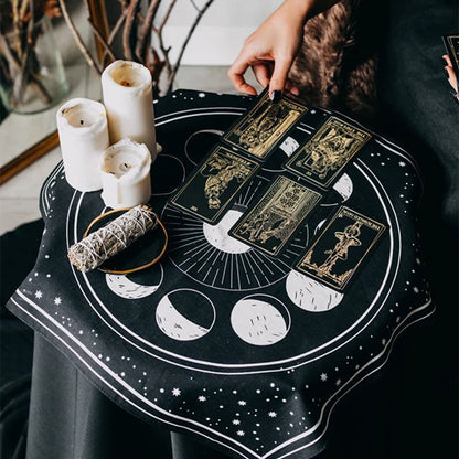 Tarot Moon Phases Altar Cloth AESTHETIC_Fairycore AESTHETIC_Mushroom SUB CATEGORY_Tapestries