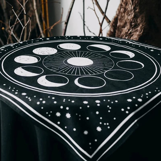 Tarot Moon Phases Altar Cloth AESTHETIC_Fairycore AESTHETIC_Mushroom SUB CATEGORY_Tapestries