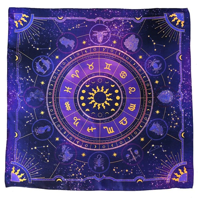 Tarot Wheel of Zodiac Altar Cloth AESTHETIC_Fairycore AESTHETIC_Mushroom SUB CATEGORY_Tapestries