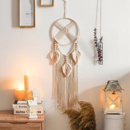 The Cross Fringe Macrame Dreamcatcher AESTHETIC_Boho macrame hanging SUB CATEGORY_Wall Decor